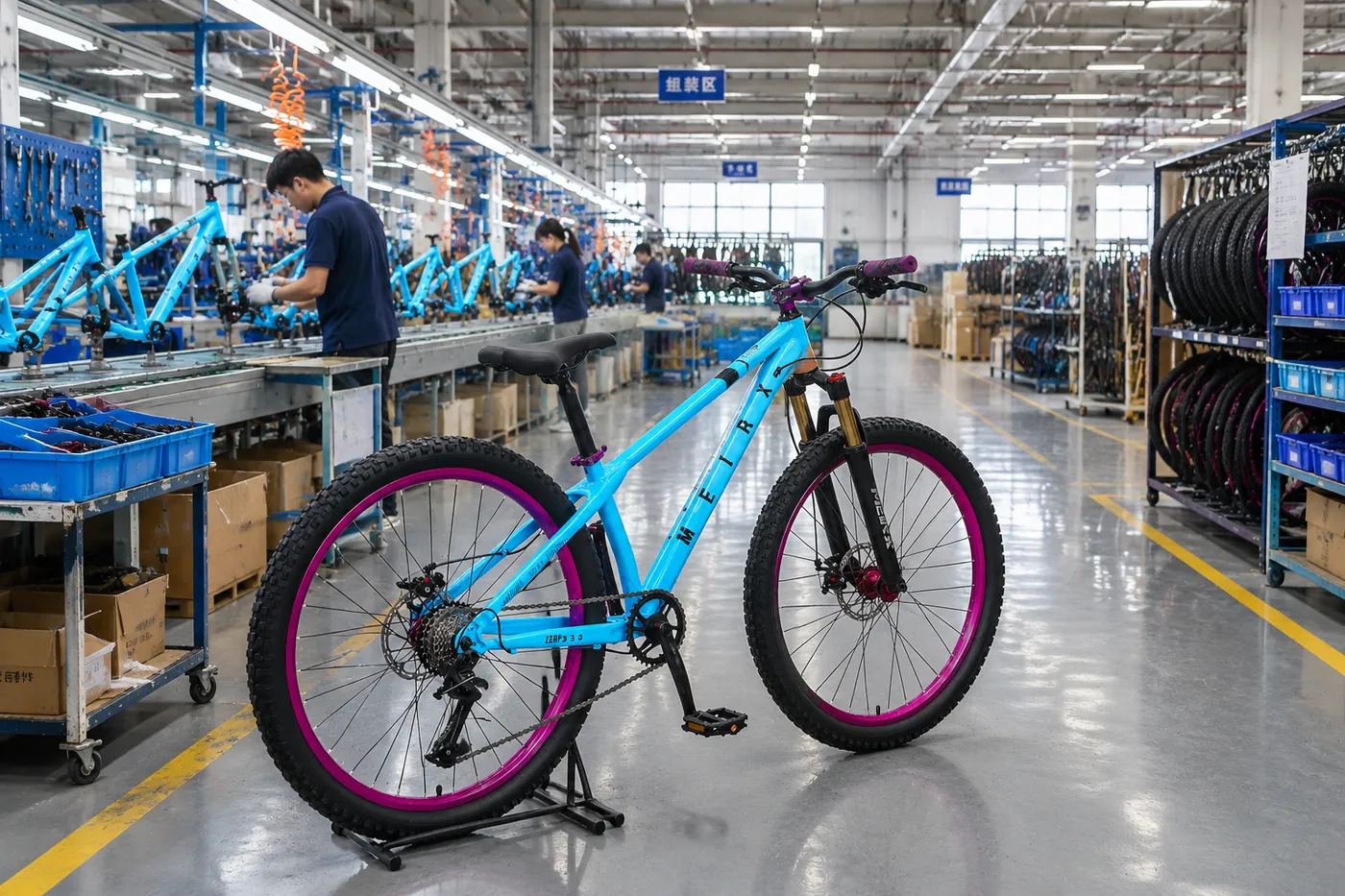 MEIRX painted bike production line